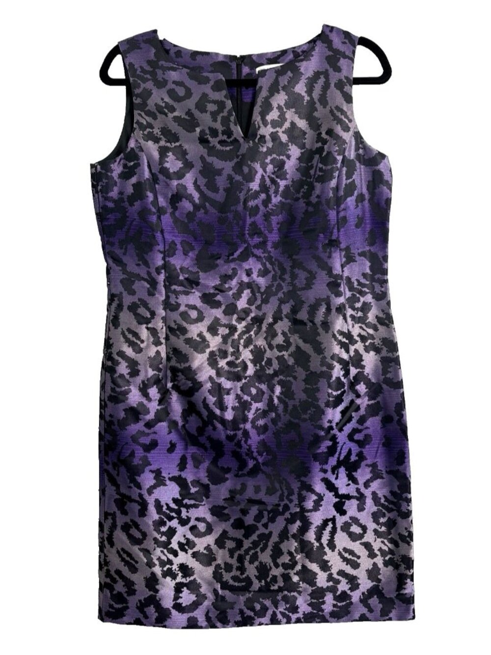 PETER NYGARD Women Iridescent Sleeveless Midi Dress Sz 8 Purple Black‎ 77-16